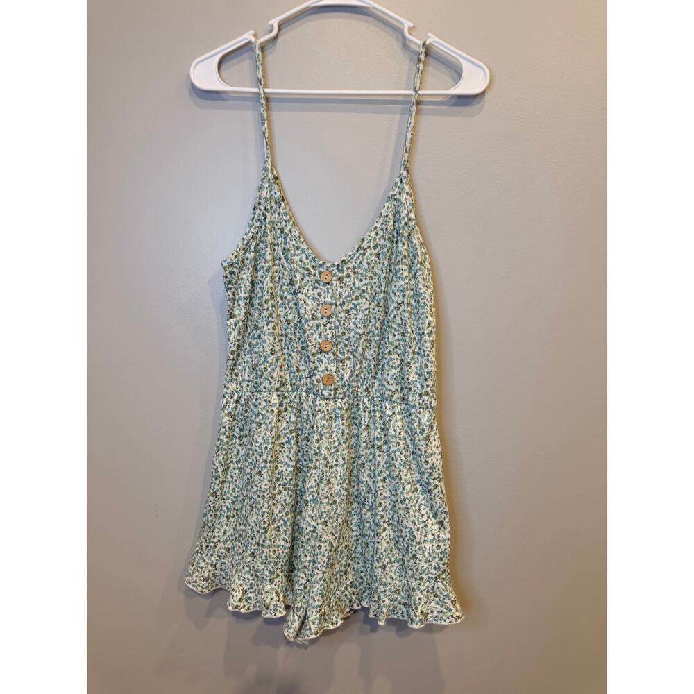 Altar'd State Summer Cottagecore Floral Ruffle Romper, Size Large